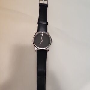 Movado Black and Silver Men's Watch